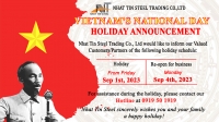 2023 VIETNAM'S NATIONAL DAY HOLIDAY ANNOUNCEMENT