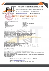 TUYỂN DỤNG NH&Acirc;N SỰ 08/06/2023