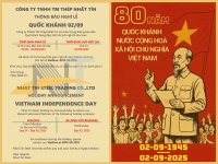 TH&Ocirc;NG B&Aacute;O NGHỈ LỄ KỶ NIỆM 80 NĂM NG&Agrave;Y QUỐC KH&Aacute;NH NƯỚC CỘNG HO&Agrave; X&Atilde; HỘI CHỦ NGHĨA VIỆT NAM